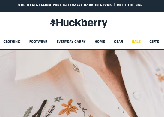 halaman utama huckberry